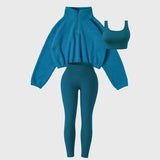 Plush sweatshirt yoga wear sports three-piece suit