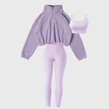 Plush sweatshirt yoga wear sports three-piece suit