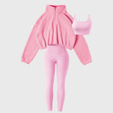 Plush sweatshirt yoga wear sports three-piece suit