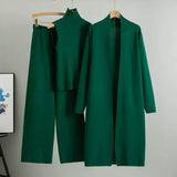 Loose-fitting three-piece knit set - one size fits all