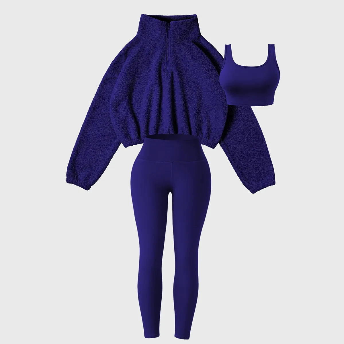 Plush sweatshirt yoga wear sports three-piece suit