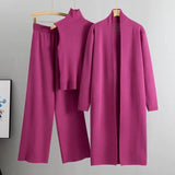 Loose-fitting three-piece knit set - one size fits all