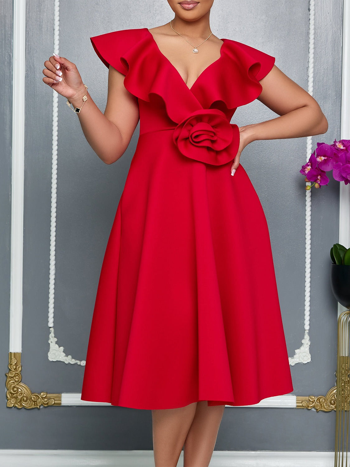 Cascade Blossom Gown Dress