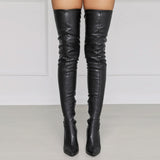 Winter Warm Elastic High-Heeled Boots