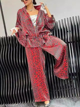 Lapel drawstring waist casual suit