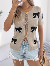 Bow Tie Cardigan Sweater Vacation Top