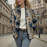 Retro all-match 3D flower cotton jacket