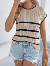 Striped Loose Knit Vacation Top