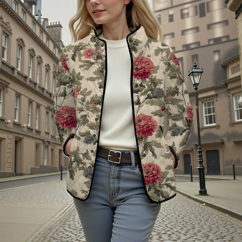 Retro all-match 3D flower cotton jacket