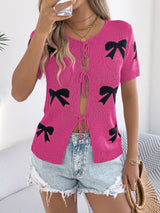 Bow Tie Cardigan Sweater Vacation Top
