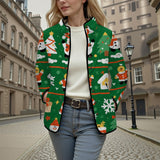 Retro Christmas themed 3D warm cotton jacket