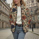 Retro all-match 3D flower cotton jacket