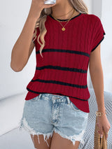 Striped Loose Knit Vacation Top