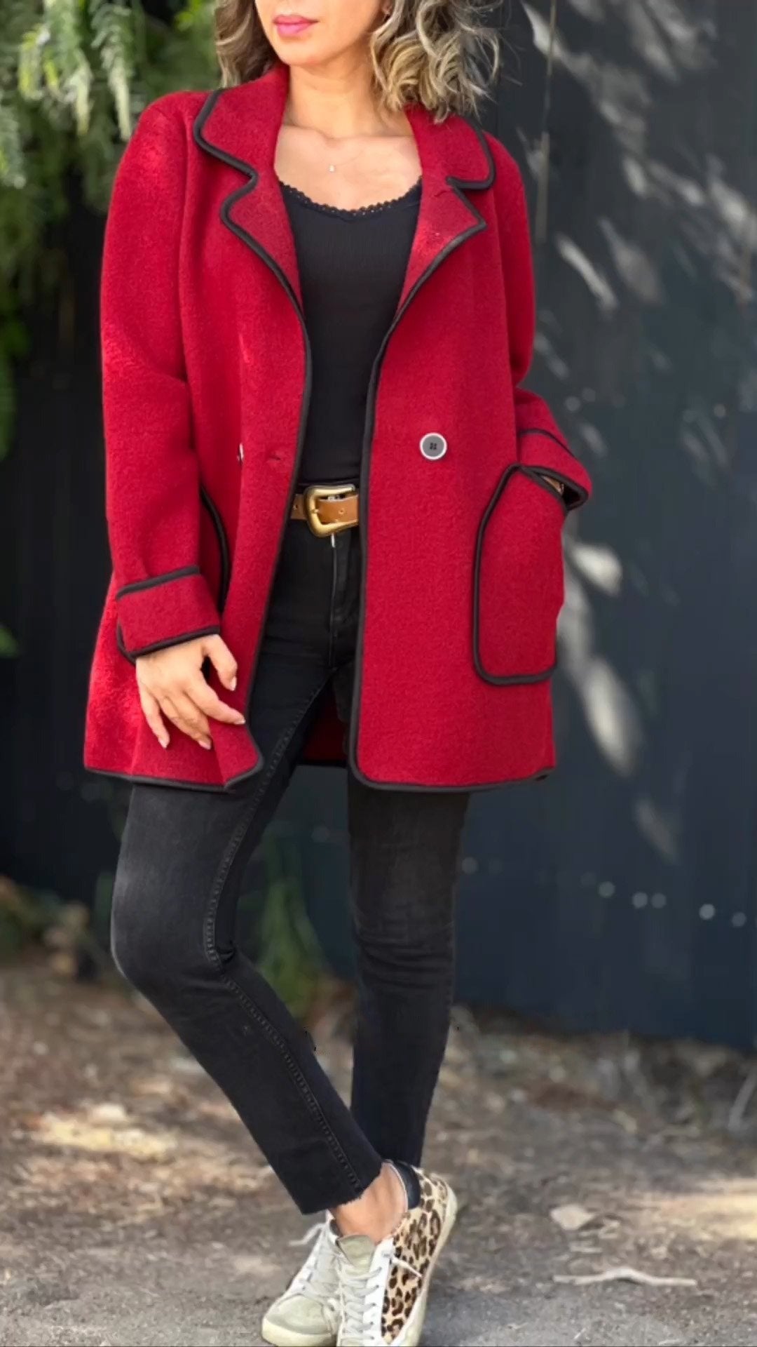 Temperament double-faced woolen coat
