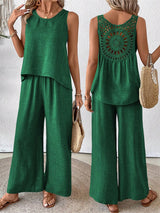 Round neck hollow stitching suit