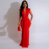 Deep V neckline sexy long skirt