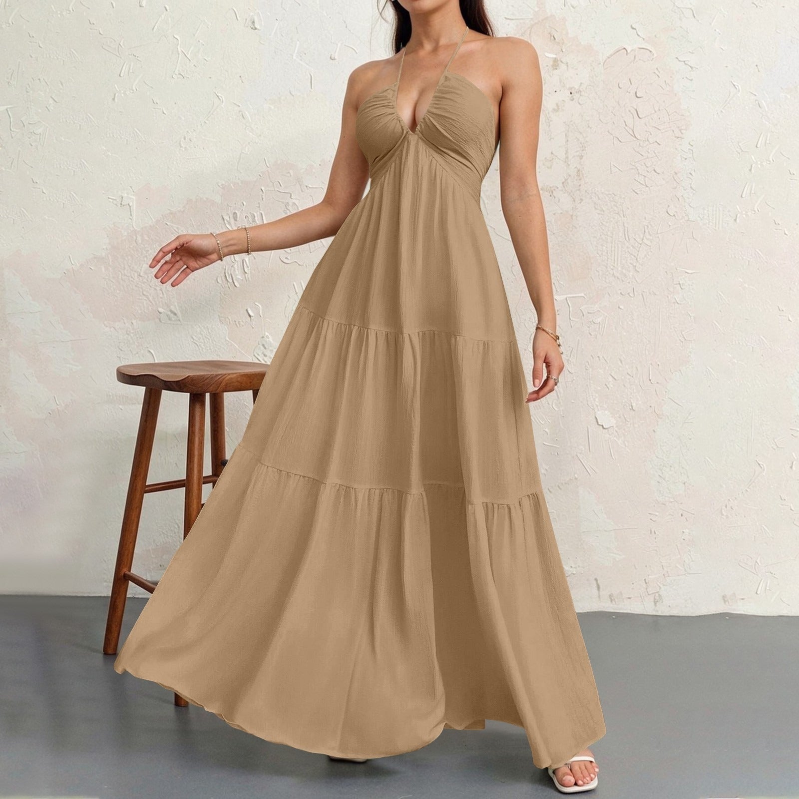 Halter neck strapless dress