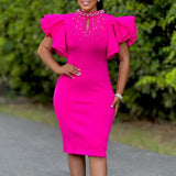 Kente Cascade Glam Gown Dress